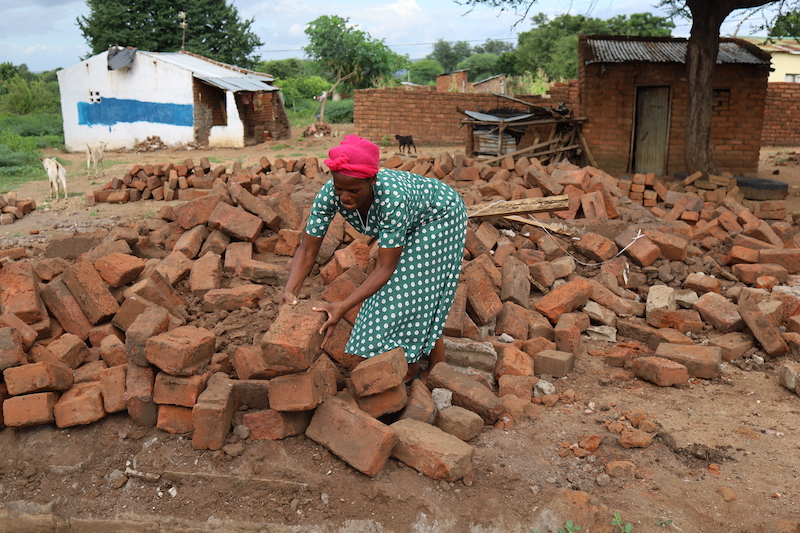 Cyclone Ana destroyed homes across Malawi, including CHW Catherine Benito's house. 