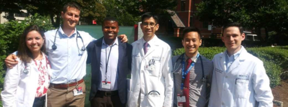 Erneste Simpunga, Dr. Gene Kwan and others at Boston University's School of Medicine