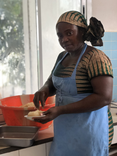 Williamena Nuefville, assistant cook for PIH in Liberia