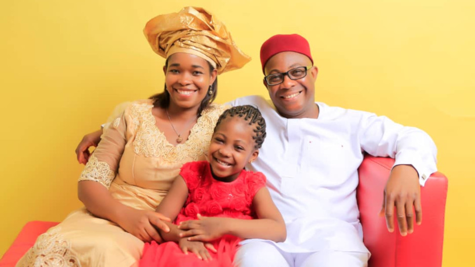 UGHE student Grace Chinelo Okengwu, with her family  