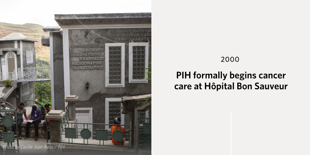 Building in Cange, Haiti to commemorate 2011 event: PIH begins a breast cancer clinic at Hópital Bon Sauveur in Cange.