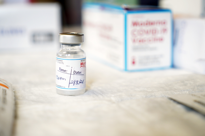 A vial of a COVID-19 vaccine 