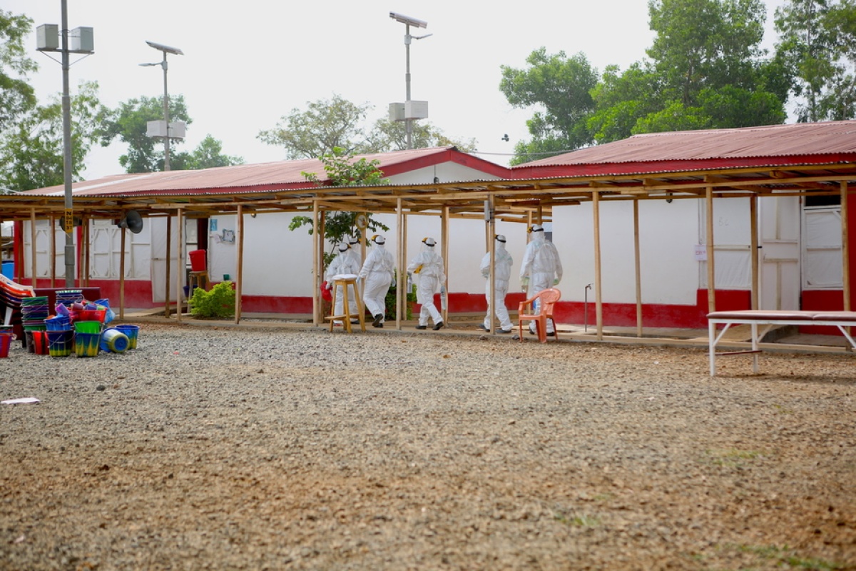 Ebola treatment unit in Sierra Leone