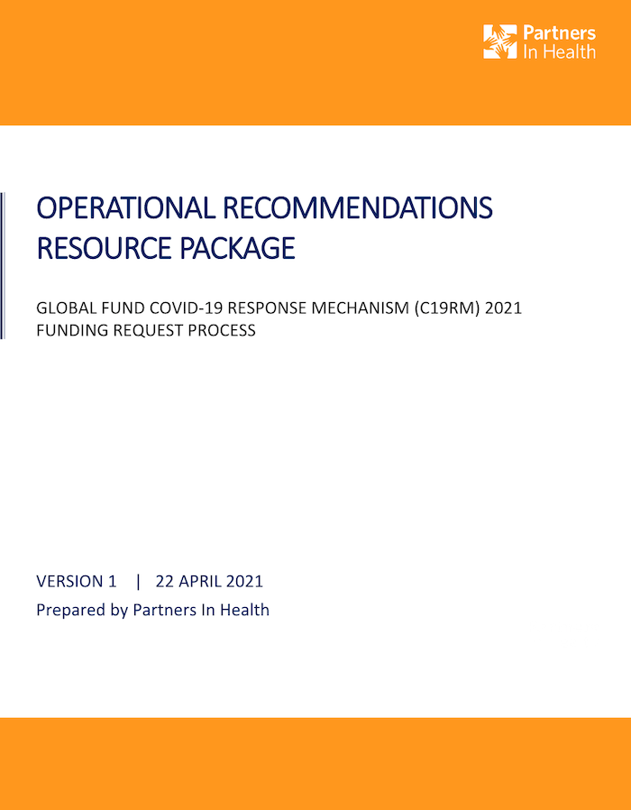 The Global Fund COVID-19 Response Mechanism (C19RM) 202