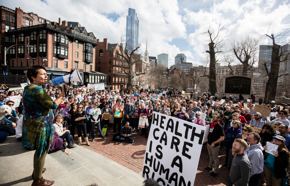 healthcare for all protest in boston
