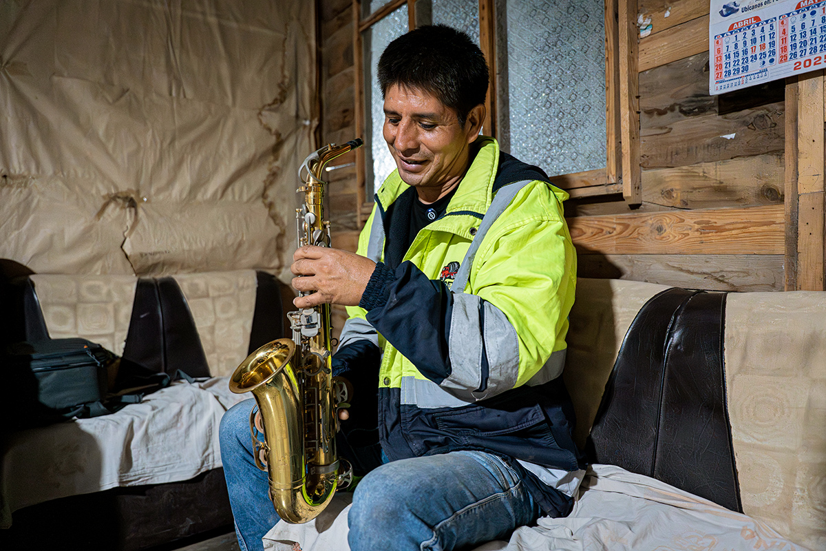 Elvis Espinosa holds his saxophone, an instrument he thought he'd never touch again after he was diagnosed with extensively drug-resistant tuberculosis. 