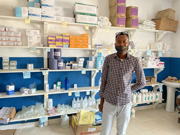 Sulaiman Sawaneh, PIH’s pharmacy assistant at Kombayendeh Community Health Center