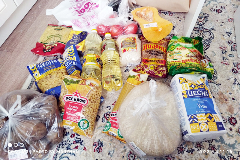 donated food and material goods for TB patients 