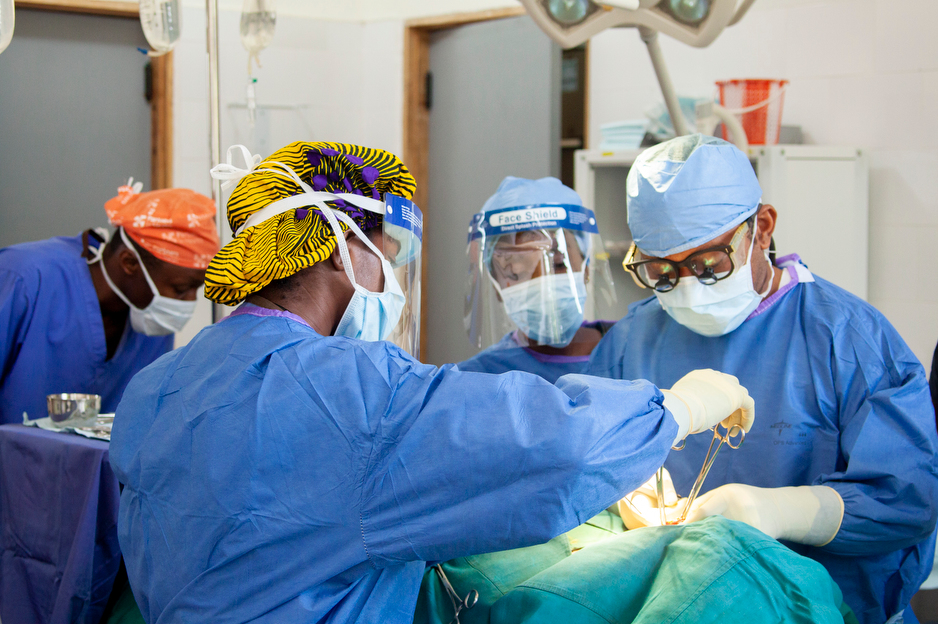 surgery performed at hospital in rural Liberia