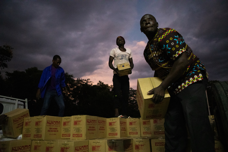 PIH prepares food packages for 1500 families living in emergency camps following Cyclone Freddy in southern Malawi