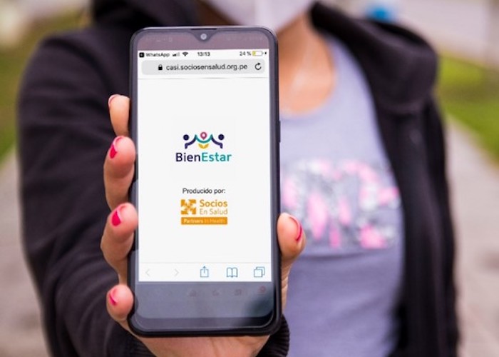 Peru's Bien Estar app on someone's phone