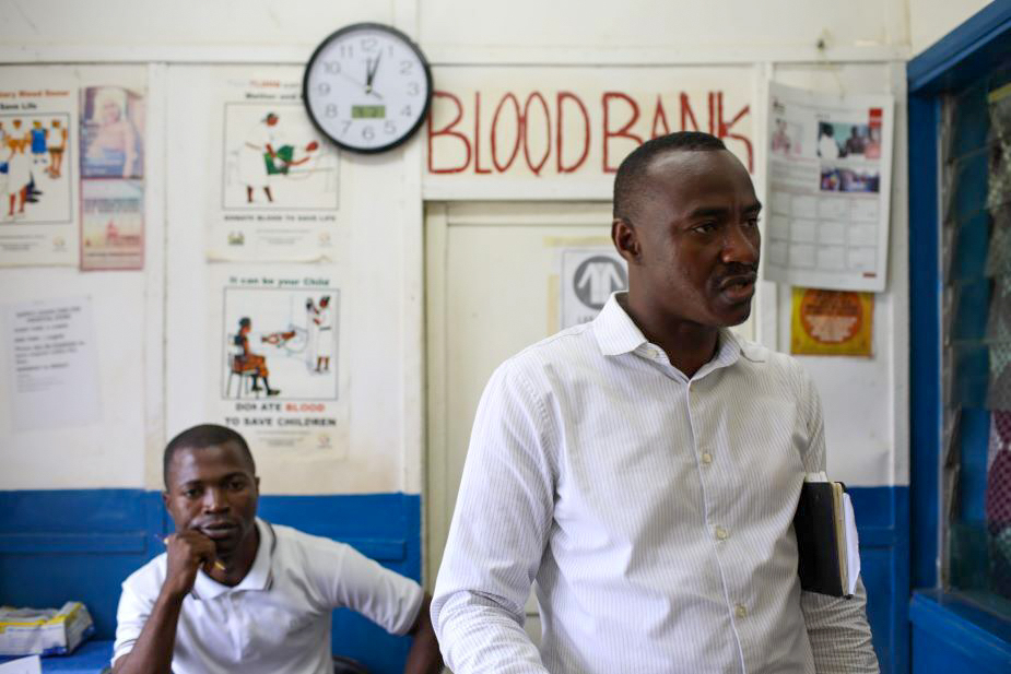 Laboratory Manager Musa Bangura helped lead the revitalization of the blood bank.