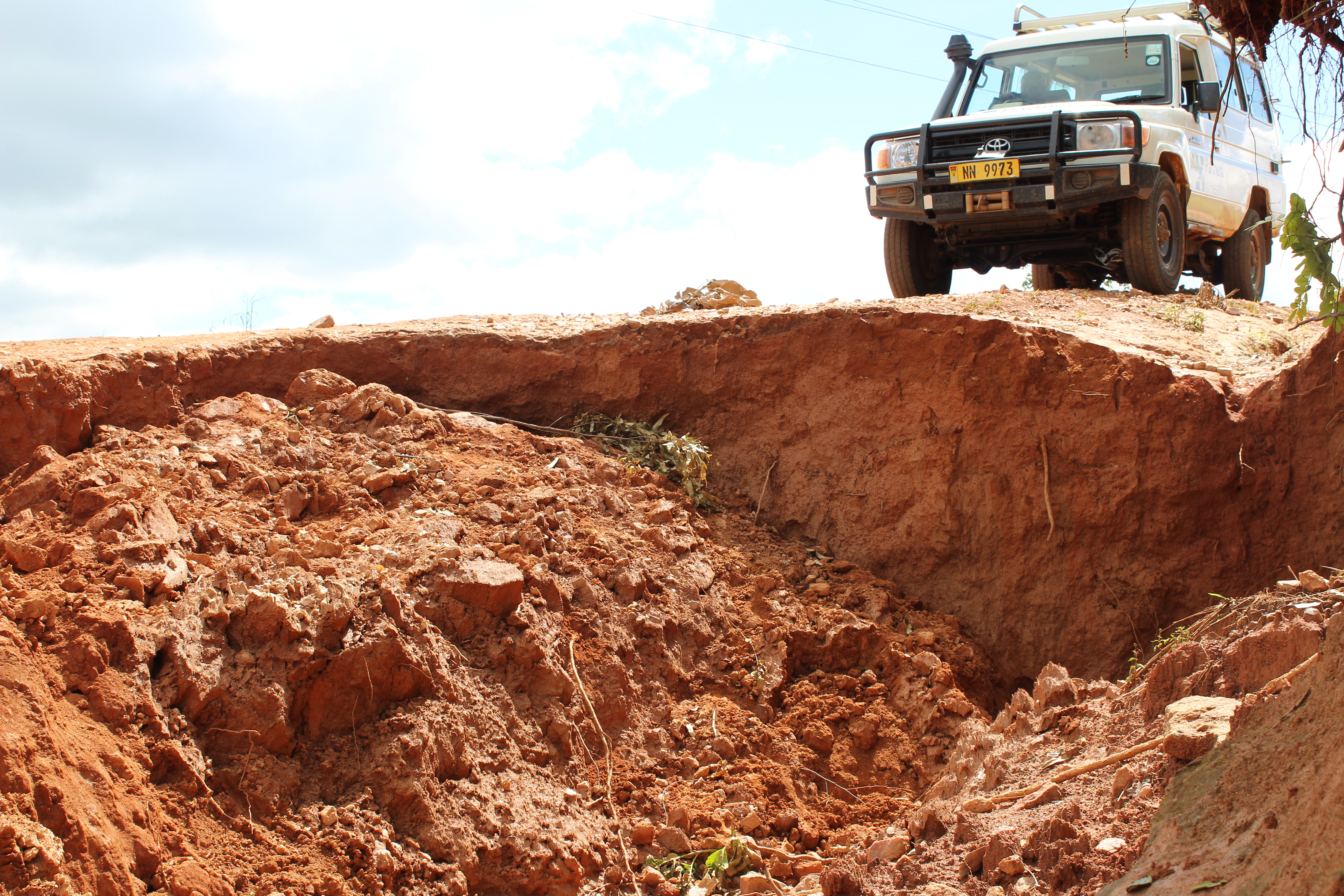 Collapsed road in Malawi