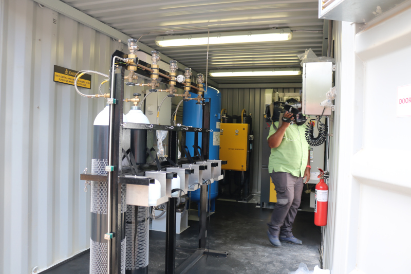 A look inside the new oxygen plant at Botsabelo Hospital 