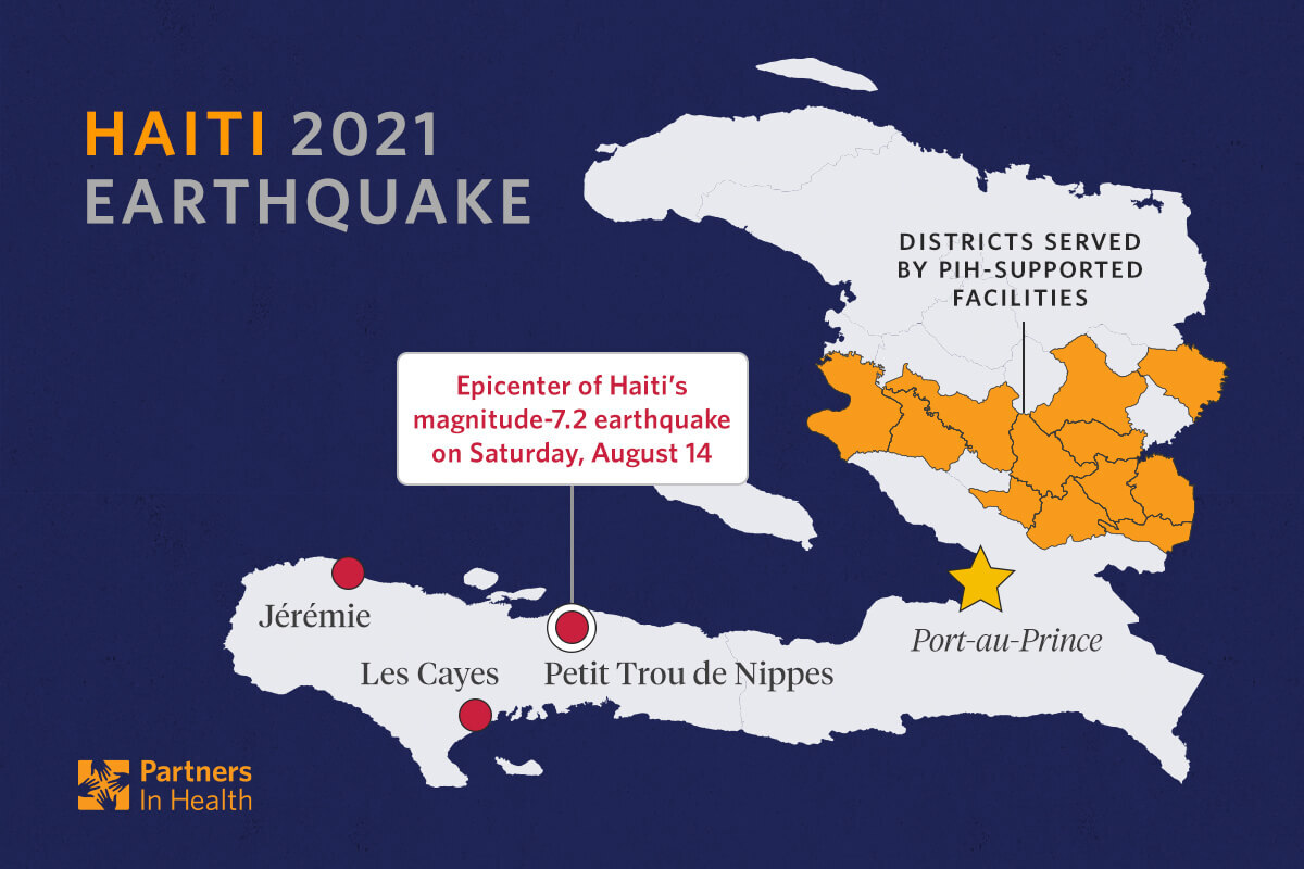 Map of the Aug. 14 earthquake on Haiti's southern peninsula 