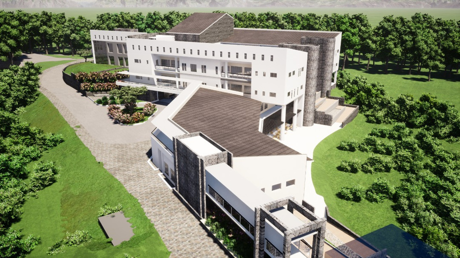 An architectural rendering of the expanded Butaro District Hospital.