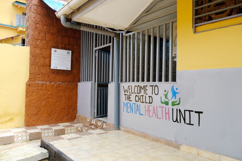 entrance to child and teen mental health unit in Sierra Leone