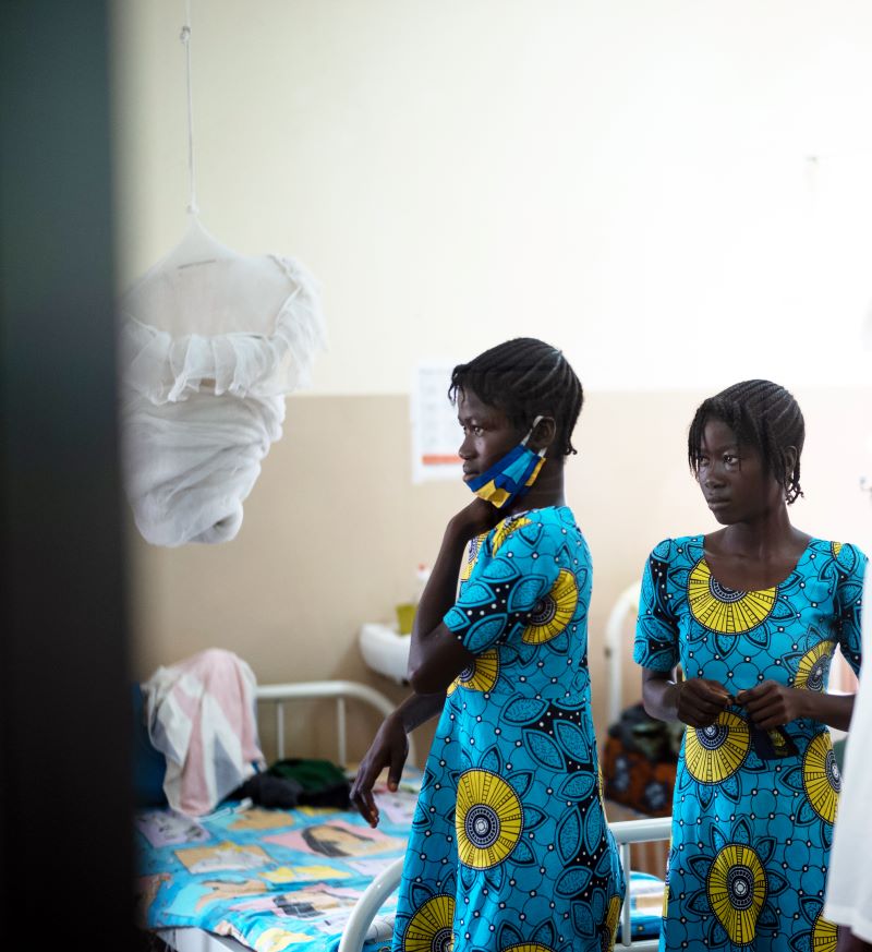 twin sisters visit Koidu Government Hospital in Sierra Leone