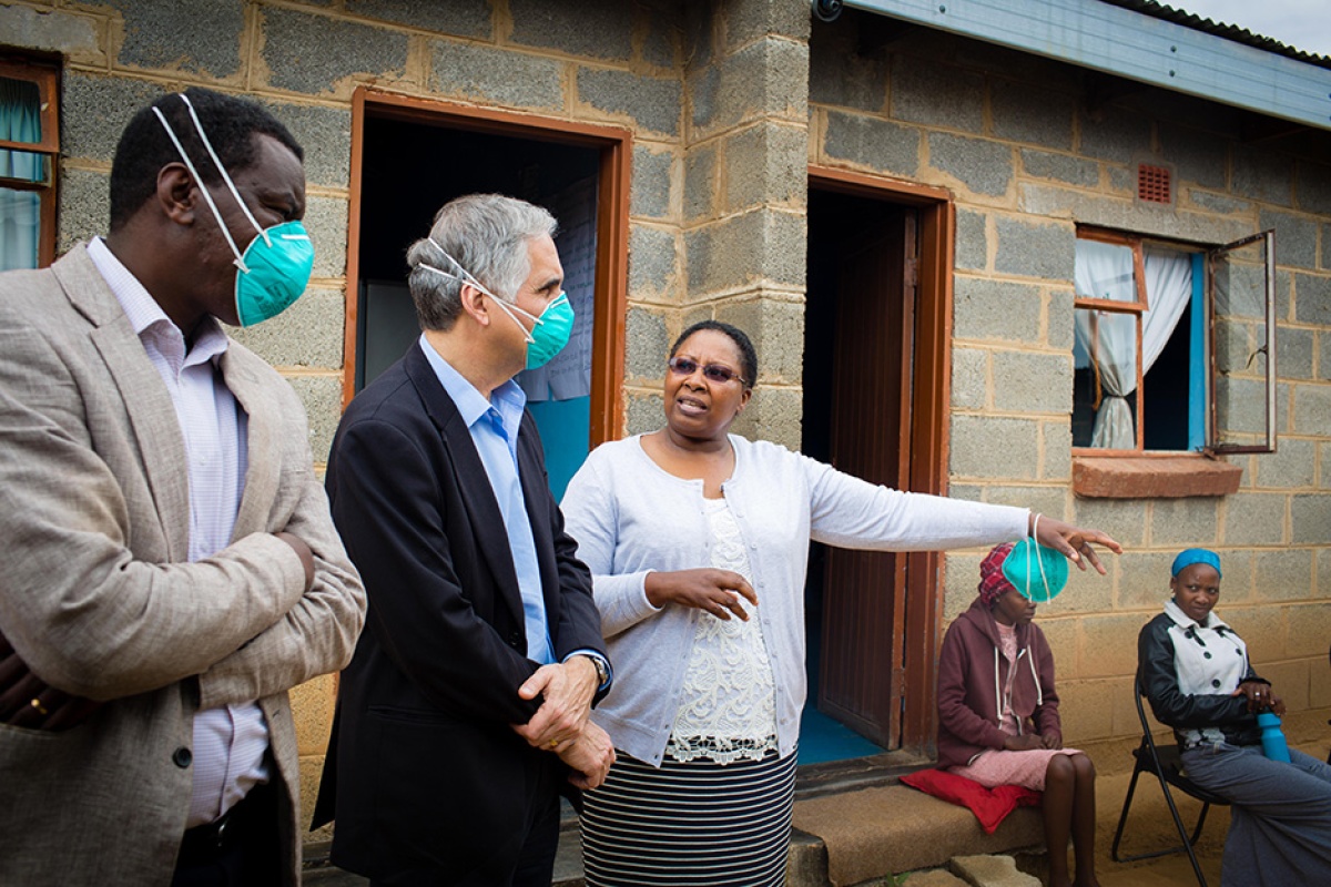 Dr. Abera Leta, Dr. Gary Gottlieb and Likhapha Ntlamelle