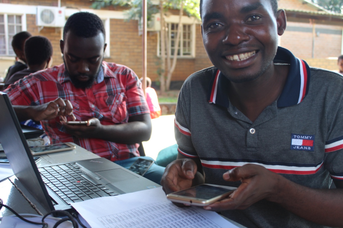 Doctor Kazinga at the PIH offices in Neno, Malawi