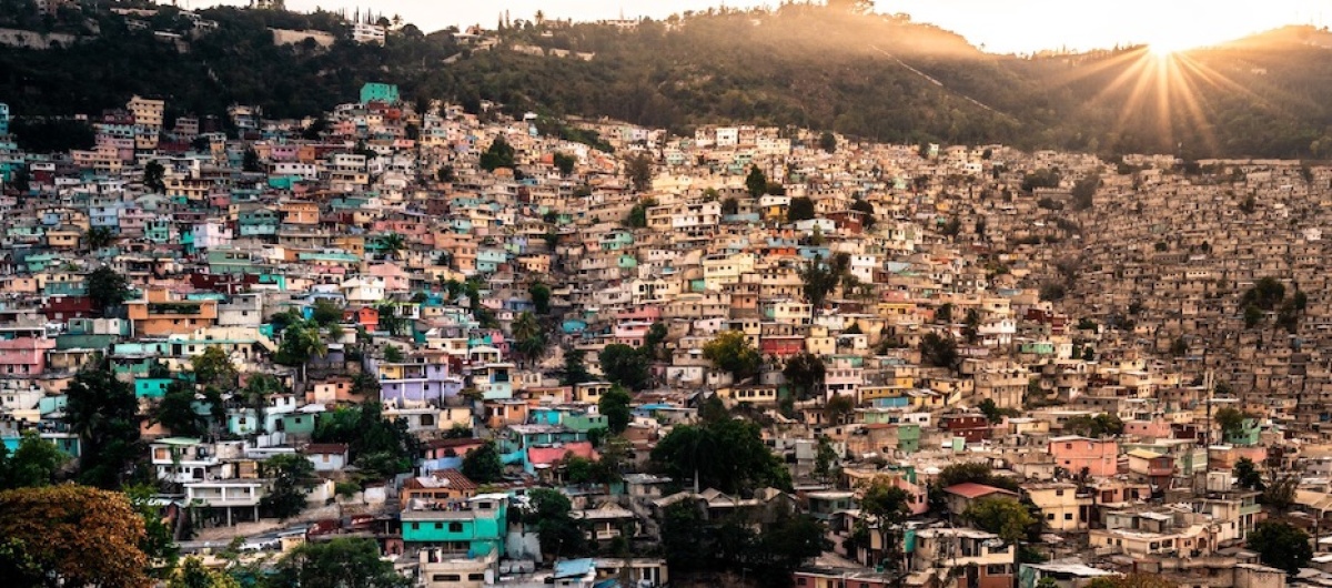 colorful houses on side of hill in Port-au-Prince, Haiti