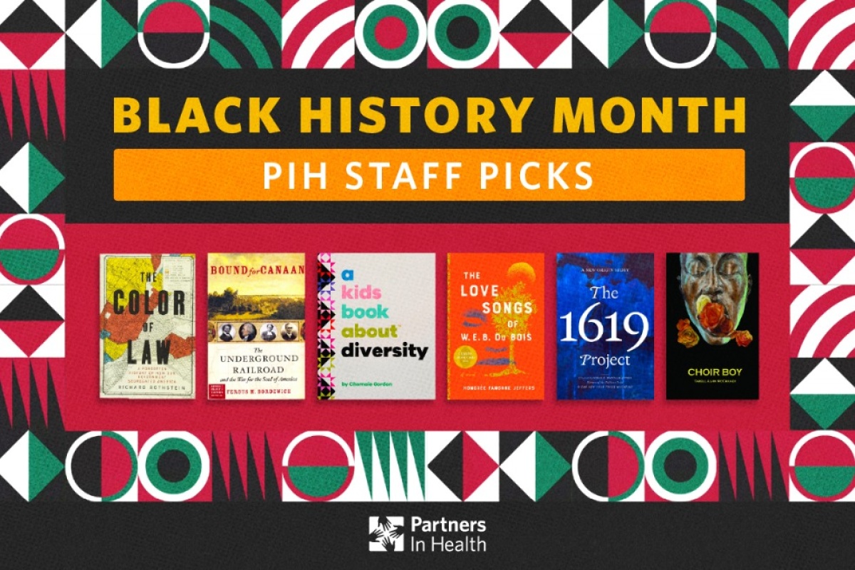 Graphic showing books recommended by PIH staff for Black History Month.