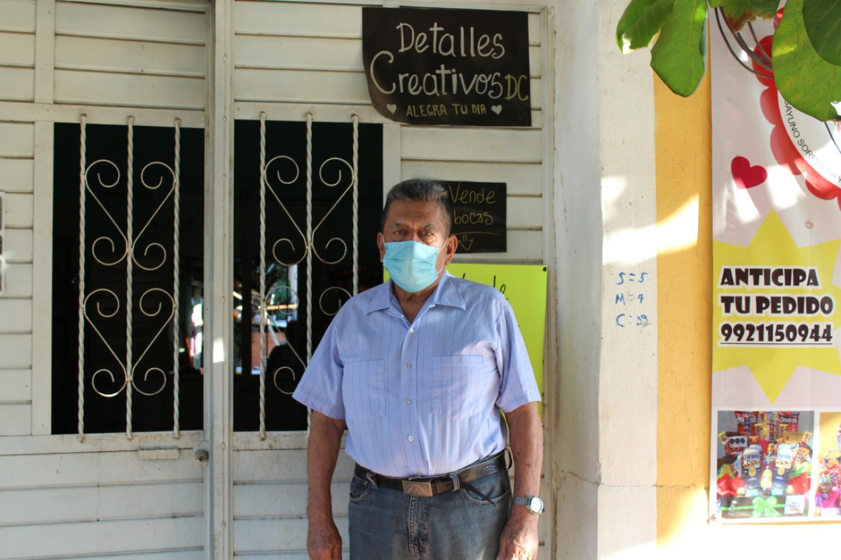Límbano Castro stands outside his home in Chiapas, Mexico.