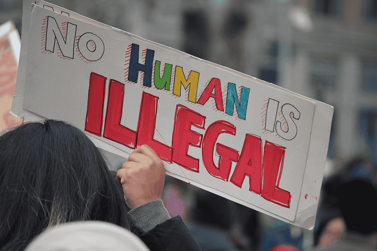 Anti-deportation protest sign