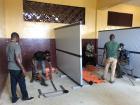 PIH Liberia and government partners set up a COVID-19 quarantine center in Harper