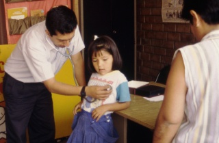 Dr. Jaime Bayona, doctor and founder of Socios En Salud in Peru, provides medical care in the neighborhood of Cristo Luz del Mundo in Carabayllo.