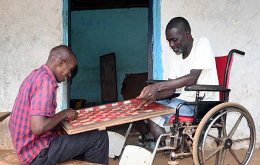 Patients playing a board game