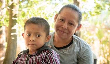 Florinda Roblero holds her son, Ernesto