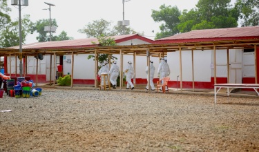 Ebola treatment unit in Sierra Leone