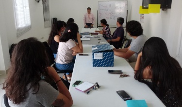 Staff in Lima, Peru, discuss plans for COVID testing