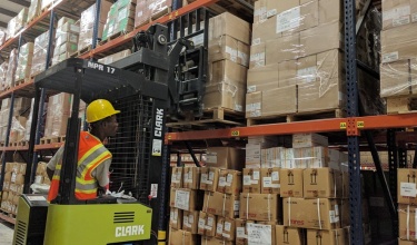warehouse worker in Port-au-Prince Haiti
