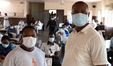 Dr. Bailor Barrie (left) and Gbessay Safa