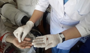 An MDR-TB patients receives medicine in Almaty, Kazakhstan