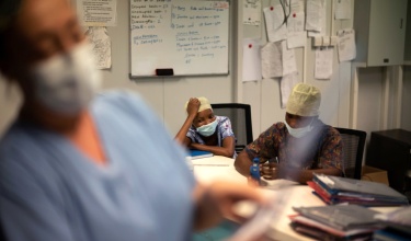 Dr. Marta Lado and clinicians at 34 Military Hospital in Freetown, Sierra Leone