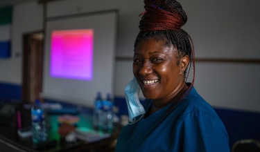 Isata Dumbuya, nurse-midwife and PIH Sierra Leone lead for reproductive, maternal, neonatal, child, and adolescent health  