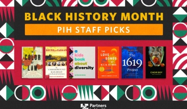 Graphic showing books recommended by PIH staff for Black History Month.