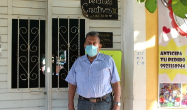 Límbano Castro stands outside his home in Chiapas, Mexico.