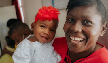 Guerline Joseph and her daughter