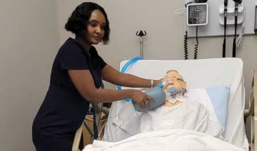 Nurse educator at Regis College simulation lab