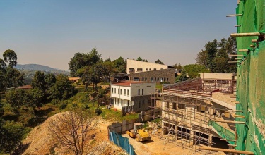 A side view of the Butaro District Hospital expansion project