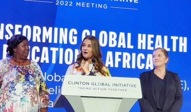scholarship announcement at Clinton Global Health Initiative 