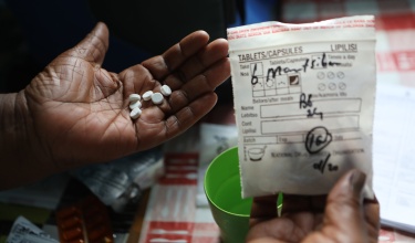 Medications for tuberculosis patients in Maseru, Lesotho.