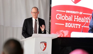 Paul Farmer speaks at the University of Global Health Equity's inauguration at its Butaro, Rwanda campus on January 25th, 2019.